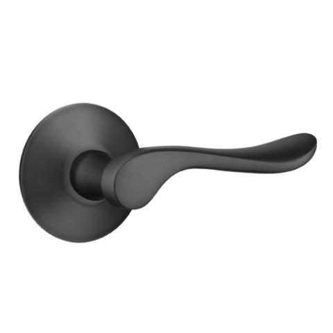 Emtek Luzern Door Lever Set with Modern Rose Flat Black (US19)