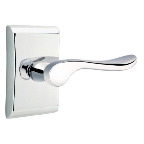 Emtek Luzern Door Lever Set with Square Rose Polished Chrome (US26)