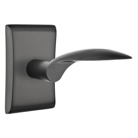 Emtek Mercury Door Lever Set with Neos Rose Flat Black (US19)