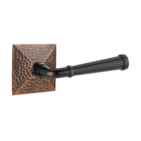 Emtek Merrimack Door Lever Set with Hammered Rose Oil Rubbed Bronze (ORB)