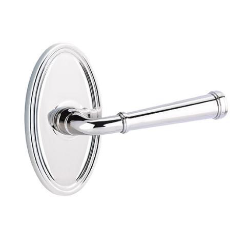 Emtek Merrimack Door Lever Set with Oval Rose Polished Chrome (US26)