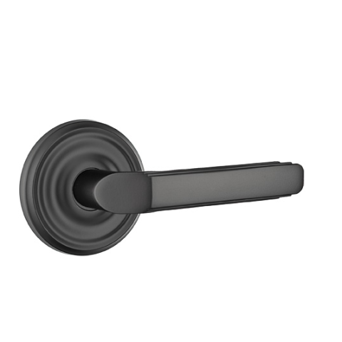 Emtek Milano Door Lever with Regular Rose Flat Black (US19)