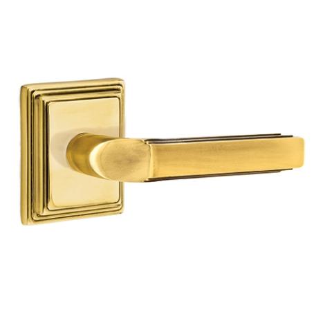 Emtek Milano Door Lever with Wilshire Rose French Antique (US7)