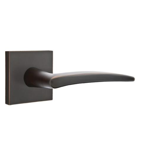 Emtek Poseidon Door Lever Set with Square Rose Oil Rubbed Bronze (US10B)