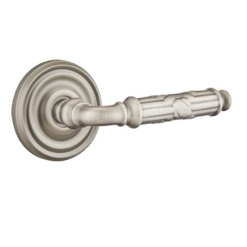 Emtek Ribbon and Reed Door Lever with Regular Rose Pewter (US15A)