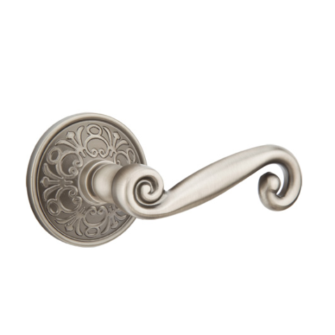 Emtek Rustic Door Lever with Lancaster Rose Pewter (US15A)