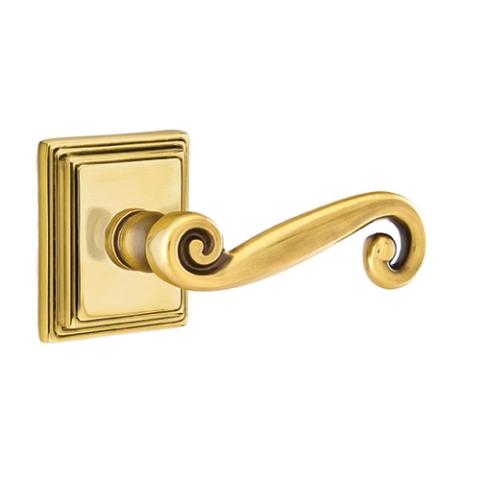 Emtek Rustic Door Lever with Wilshire Rose French Antique (US7)