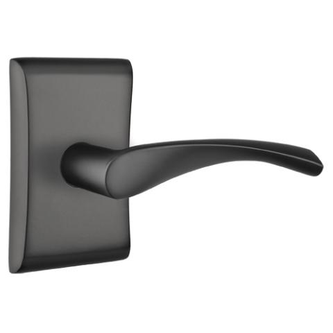 Emtek Triton Door Lever Set with Neos Rose Flat Black (US19)