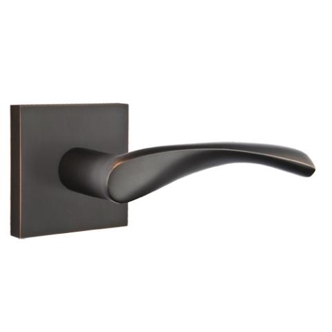 Emtek Triton Door Lever Set with Square Rose Oil Rubbed Bronze (US10B)