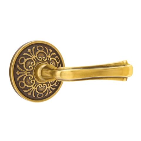 Emtek Wembley Door lever with Lancaster Rose French Antique (US7)