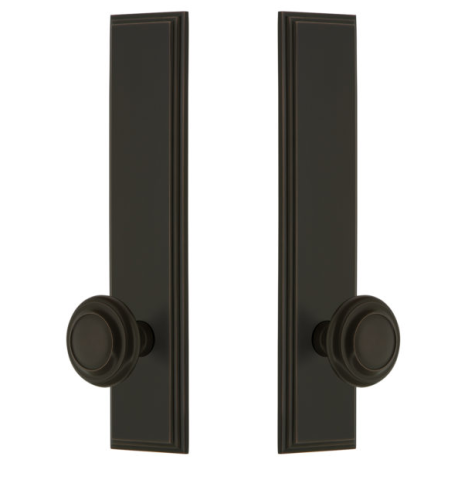 Grandeur Carre Tall Plate with Choice of Knob or Lever Timeless Bronze