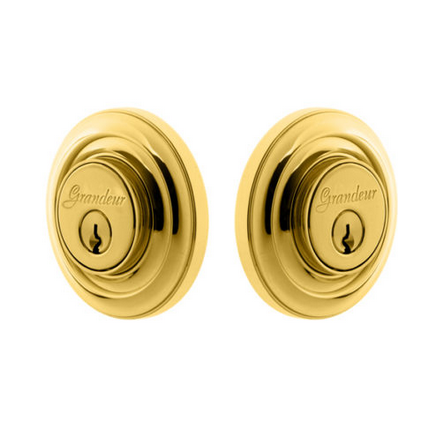 Grandeur Circulaire Double Cylinder Deadbolt Lifetime Polished Brass