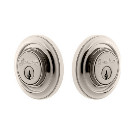 Grandeur Circulaire Double Cylinder Deadbolt Polished Nickel