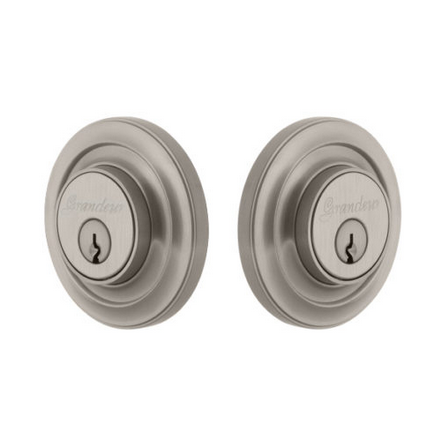 Grandeur Circulaire Double Cylinder Deadbolt Satin Nickel