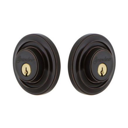 Grandeur Circulaire Double Cylinder Deadbolt Timeless Bronze