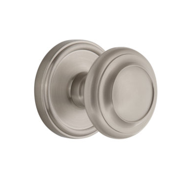 Grandeur Circulaire Door Knob with Georgetown Rose Satin Nickel