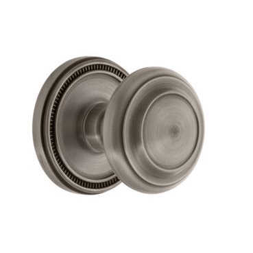 Grandeur Circulaire Door Knob with Soleil Rose Antique Pewter