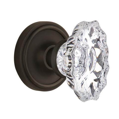 Nostalgic Warehouse Chateau Crystal Knob Privacy Mortise with Classic Rose OB