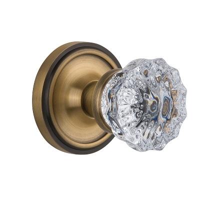 Nostalgic Warehouse Crystal Knob with Classic Rose Antique Brass 