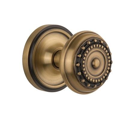 Nostalgic Warehouse Meadows Knob with Classic Rose Antique Brass 