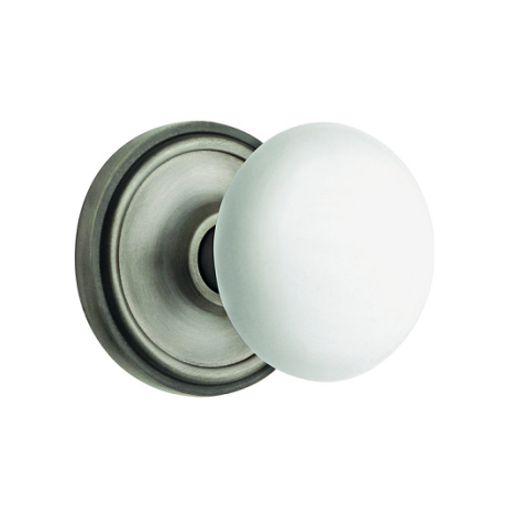 Nostalgic Warehouse Porcelain Knob with Classic Rose Antique Pewter 