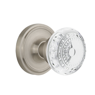 Nostalgic Warehouse Crystal Meadows Knob Set with Classic Rose Satin Nickel