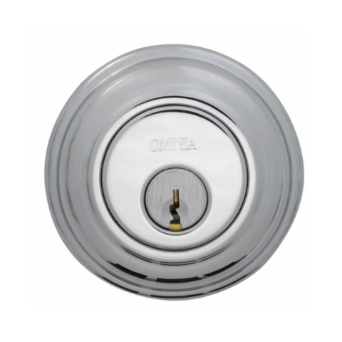 Omnia COLDB Colonial Auxillary Deadbolt from the Prodigy Collection Polished Chrome (US26)