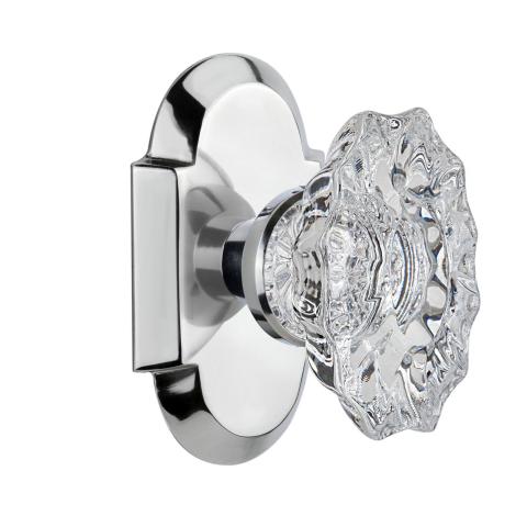 Nostalgic Warehouse Cottage Plate with Chateau Crystal Knob Bright Chrome