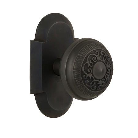 Nostalgic Warehouse Cottage Plate with Egg and Dart Knob Oil Rubbed Bronze 