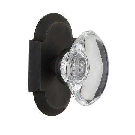 Nostalgic Warehouse Cottage Plate with Oval Crystal Knob Oil Rubbed Bronze 