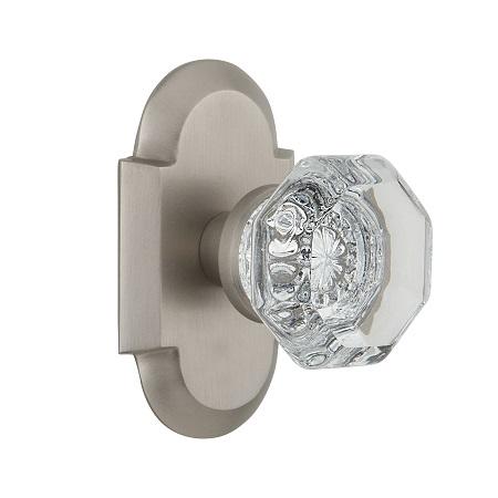 Nostalgic Warehouse Cottage Plate with Waldorf Knob Satin Nickel 