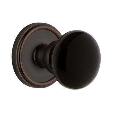 Grandeur Coventry Porcelain Door Knob Set with Georgetown Rose Timeless Bronze