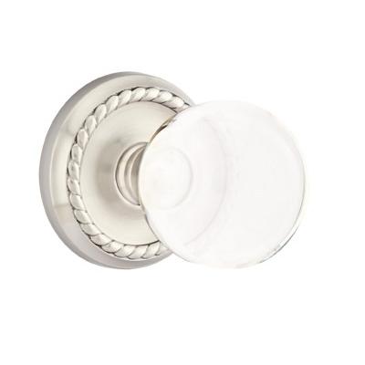 Emtek Bristol Door Knob Set with Rope Rose Satin Nickel (US15)