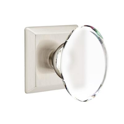 Emtek Hampton Door knob with Quincy Rose Satin Nickel (US15)