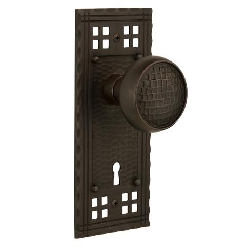 Nostalgic Warehouse Craftsman Backplate Privacy Mortise with Craftsman Knob OB