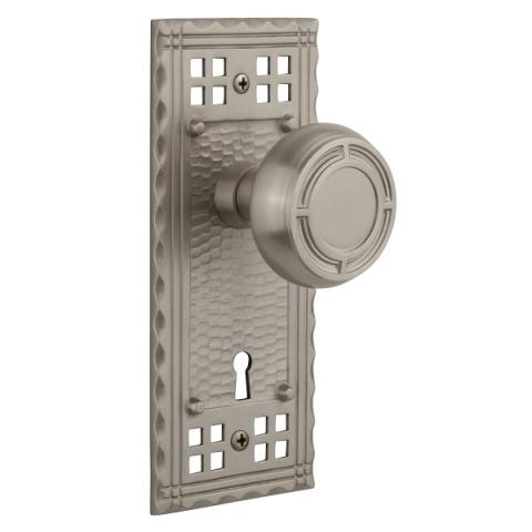 Nostalgic Warehouse Craftsman Backplate Privacy Mortise with Mission Knob SN