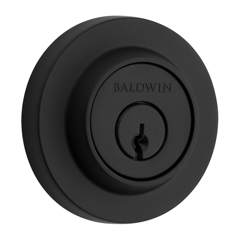 Baldwin Reserve Contemporary Round Deadbolt shown in Satin Black (190)