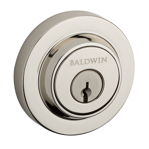 Baldwin Reserve Contemporary Round Deadbolt shown inPolished Nickel (141) SCCRD