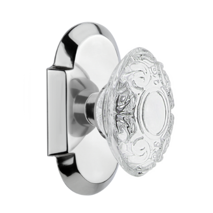 Nostalgic Warehouse Studio Plate with Crystal Victorian Knob Bright Chrome