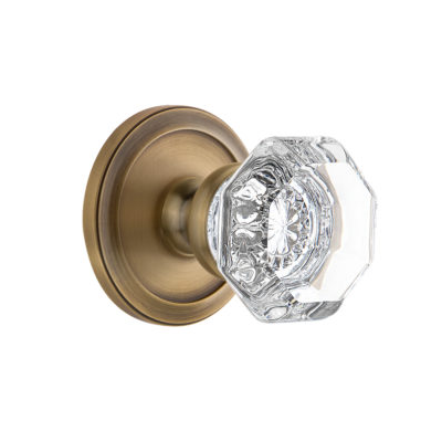 Grandeur Chambord Knob with Circulaire Rose Vintage Brass