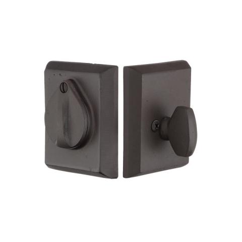 Emtek 8465 #3 Style Single Cylinder Deadbolt Flat Black Patina (FB)