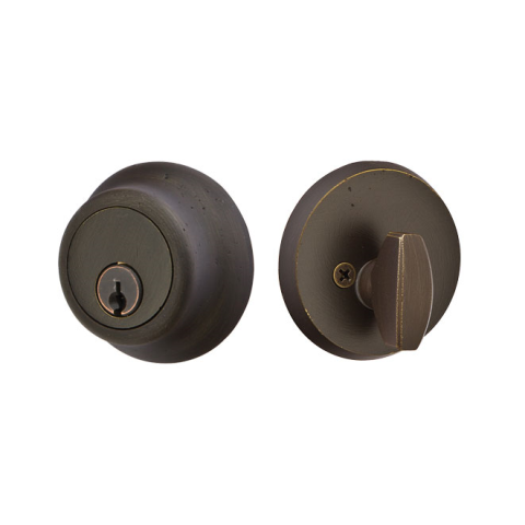 Emtek 8450-BZ Bronze Regular Style Single Cylinder Deadbolt Medium Bronze Patina