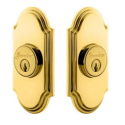 Grandeur Arc Double Cylinder Deadbolt Lifetime Polished Brass