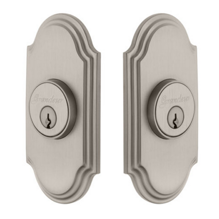 Grandeur Arc Double Cylinder Deadbolt Satin Nickel