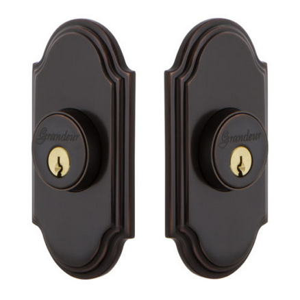 Grandeur Arc Double Cylinder Deadbolt Timeless Bronze