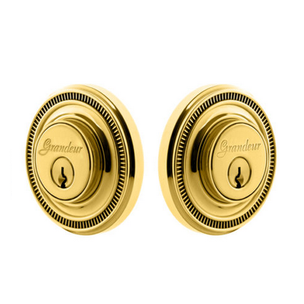 Grandeur Soleil Double Cylinder Deadbolt Lifetime Polished brass