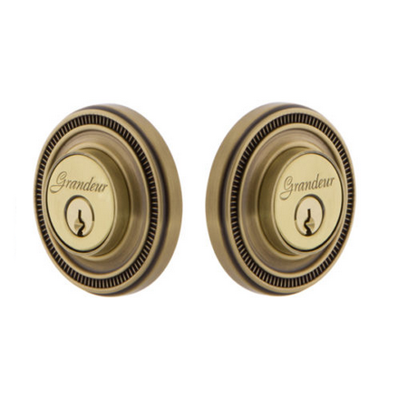 Grandeur Soleil Double Cylinder Deadbolt Vintage Brass