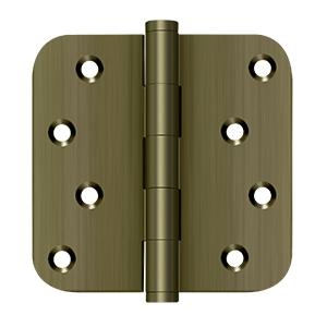 Deltana dsb4r55-RZ4" x 4" Radius Corner Residential Zig Zag Pattern Solid Brass Hinges (Pair)