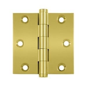 Deltana 3" x 3" Square Corner Standard Brass Hinges DSB3