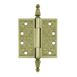 Deltana 4" x 4" Square Corner Ornate Solid Brass Hinges DSBP44U